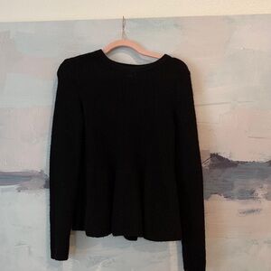 H&M Black Crew Neck Peplum Sweater